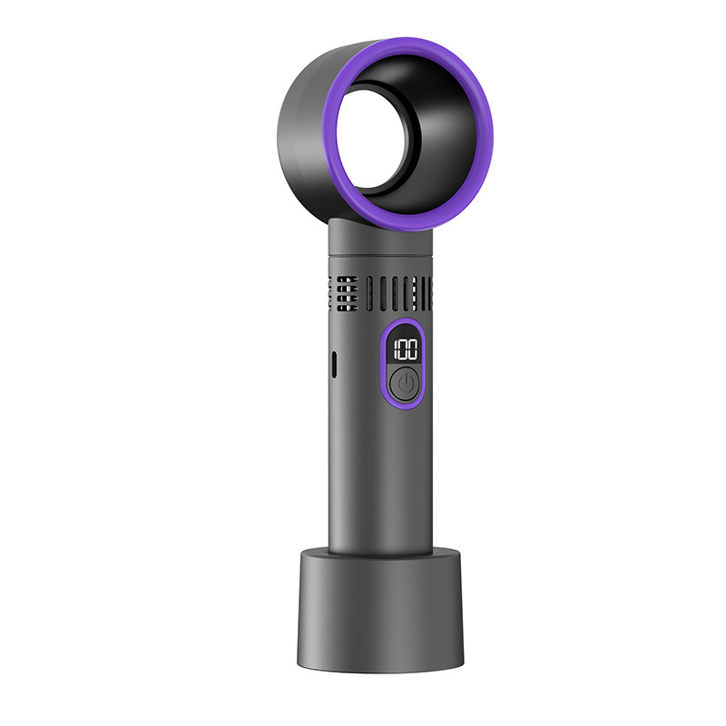 New Digital Display Bladeless Fan, Mini Handheld USB Rechargeable Portable Small Fan, Personal Cooling Fan for Home Office Outdoor Travel