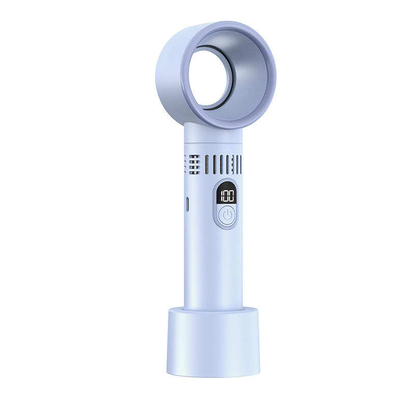 New Digital Display Bladeless Fan, Mini Handheld USB Rechargeable Portable Small Fan, Personal Cooling Fan for Home Office Outdoor Travel