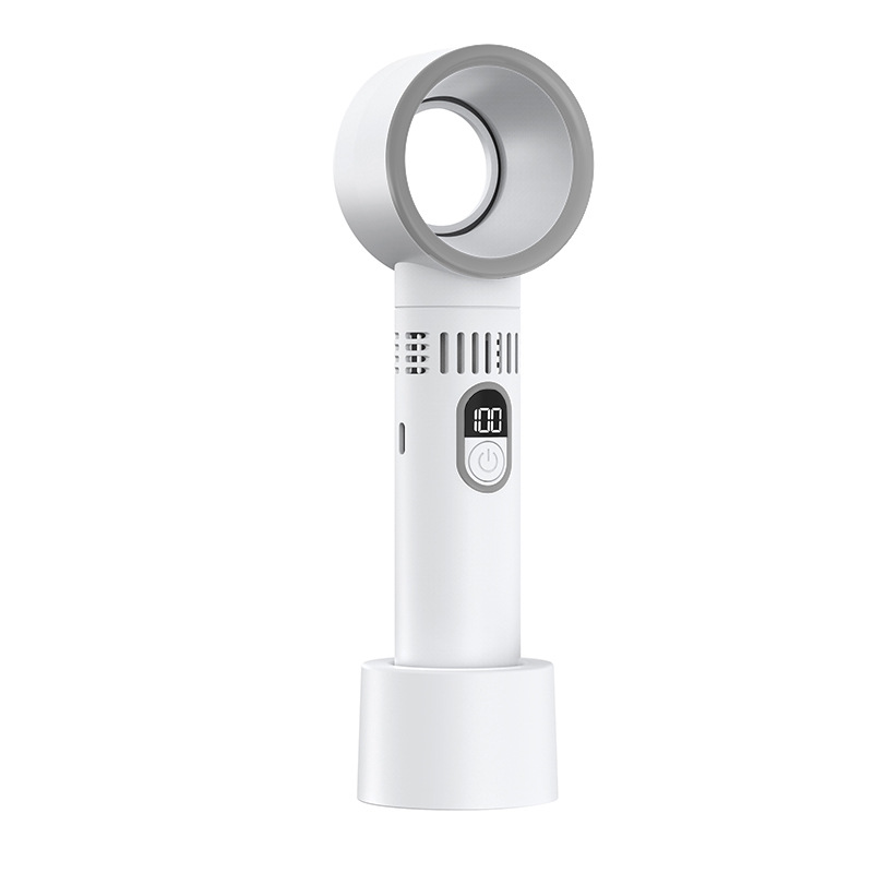 New Digital Display Bladeless Fan, Mini Handheld USB Rechargeable Portable Small Fan, Personal Cooling Fan for Home Office Outdoor Travel
