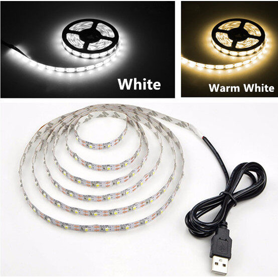 DC 5V USB LED Strips light White/Warm White Tira TV Background Lighting Tape Home Decor Lamp 2m