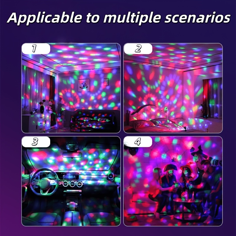 RGB Lights 1 Pack USB Disco Projector Light, Cool LED Mini Disco Mood Light, That Change with The Music, Usb-Powered for Convenience And Ease, Perfect for Family Dinners, Parties, And Birthday Celebra