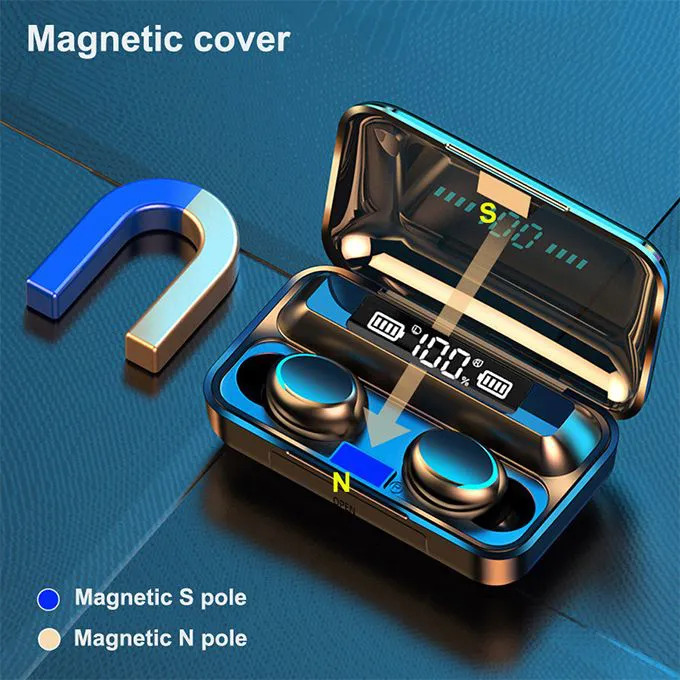 ORIGINAL JBL F9-5 TWS Wireless Bluetooth Earphone V5.3 Earpods Deep Bass & Clear Treble LED Display Wireless Earphones With HI-FI Stereo Sound Sports Waterproof Earbuds Headsets Noise Reduction