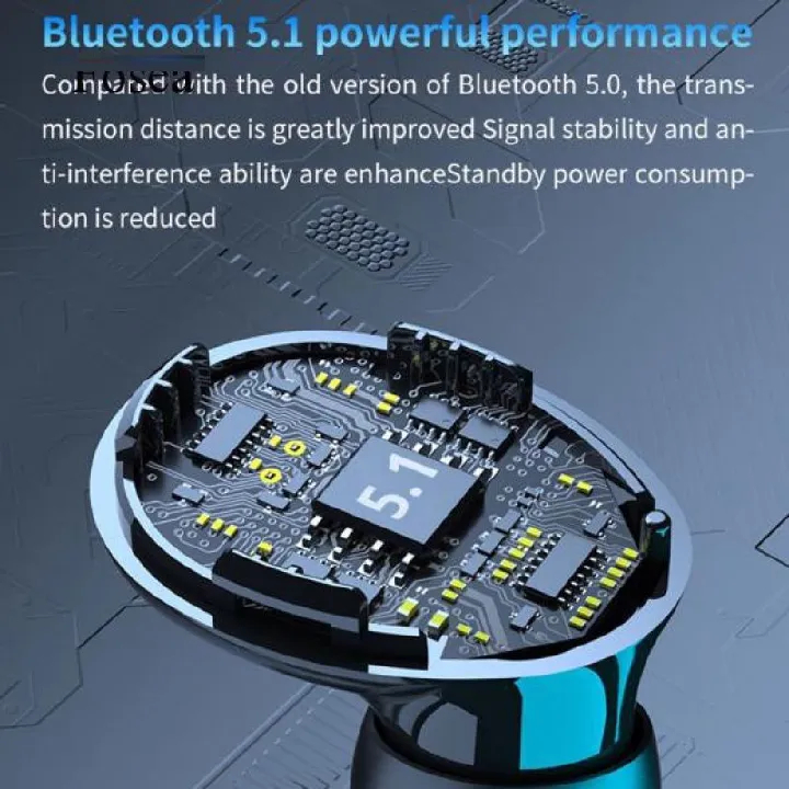 BEST SAMSUNG F9-5 TWS Wireless Bluetooth Earphone V5.3 Earpods Deep Bass & Clear Treble LED Display Wireless Earphones With HI-FI Stereo Sound Sports Waterproof Earbuds Headsets Noise Reduction