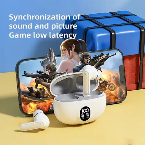 Best Arrived Wireless Bluetooth Earphones BT5.3, Deep Bass Earbuds With Battery Display,Long battery Headphones, Wireless Bluetooth Earpods With 4-H Playtime, Touch Control Earplugs For Smart Phone