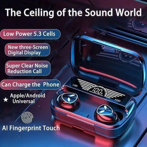 Original M20TWS Wireless Bluetooth Earphone,Quality Earpods,Bass Earbuds,Sports Earphones,Headphones, Mini True Wireless Stereo Earpods, Noise Cancelling Earbuds With LED Digital earPods Display