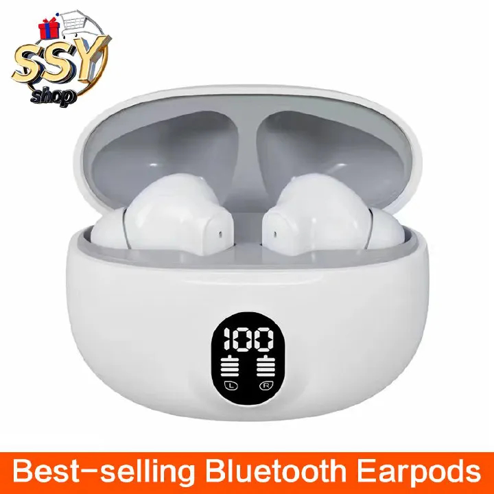 Best Arrived Wireless Bluetooth Earphones BT5.3, Deep Bass Earbuds With Battery Display,Long battery Headphones, Wireless Bluetooth Earpods With 4-H Playtime, Touch Control Earplugs For Smart Phone