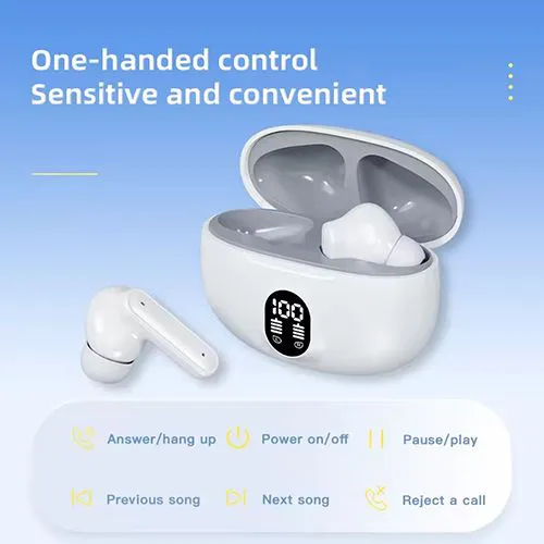 Best Arrived Wireless Bluetooth Earphones BT5.3, Deep Bass Earbuds With Battery Display,Long battery Headphones, Wireless Bluetooth Earpods With 4-H Playtime, Touch Control Earplugs For Smart Phone