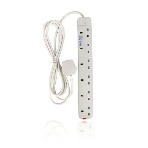 Power King Extension Cable With 6 AC Power Outlets, 13A, And 2 M Long Cable>6 Outlet Power Extension Cable > 6 Way.