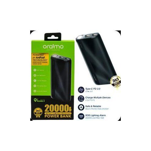 DEALS!Oraimo Traveller Power Bank 30000mAh 27000mAh 20000mAh 10000mAh 12W Smart Fast Charging Slim Portable Power Bank type C Charging universal Compatibility Powerbank with overcharge protection