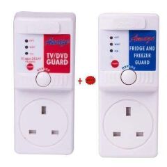 TV Guard/ DVD Guard + Fridge/ Freezer Guard Surge Protector (SPECIAL OFFER) - Safeguards your TV and Refrigerator from Voltage Fluctuations.