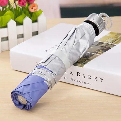 Pocket umbrella foldable bag UV-resistant solid color folding umbrella for sunny and rainy days