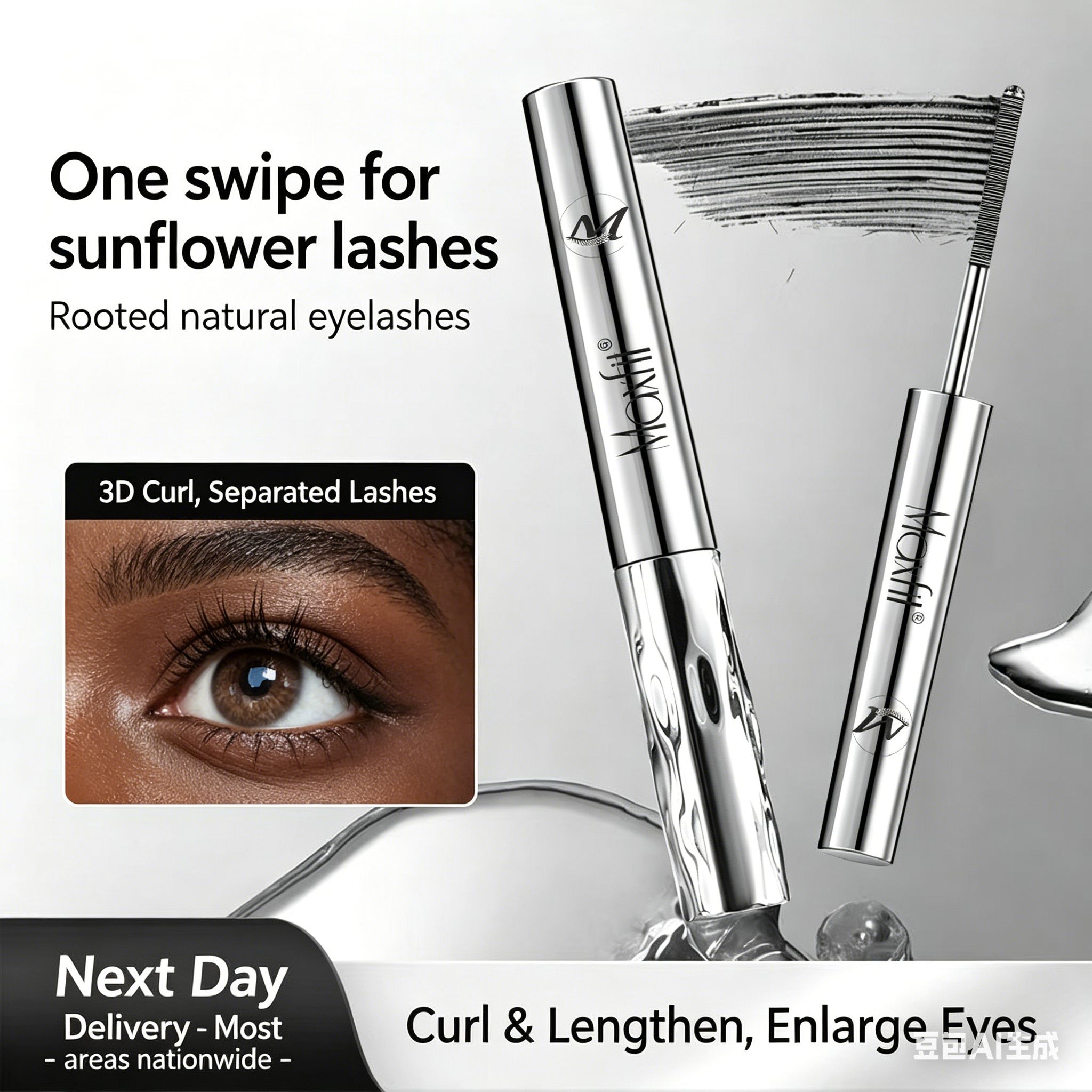 MeishiFei Steel Tube Mascara Lengthening Curling Waterproof Sweatproof Long Lasting Natural No Clumping
