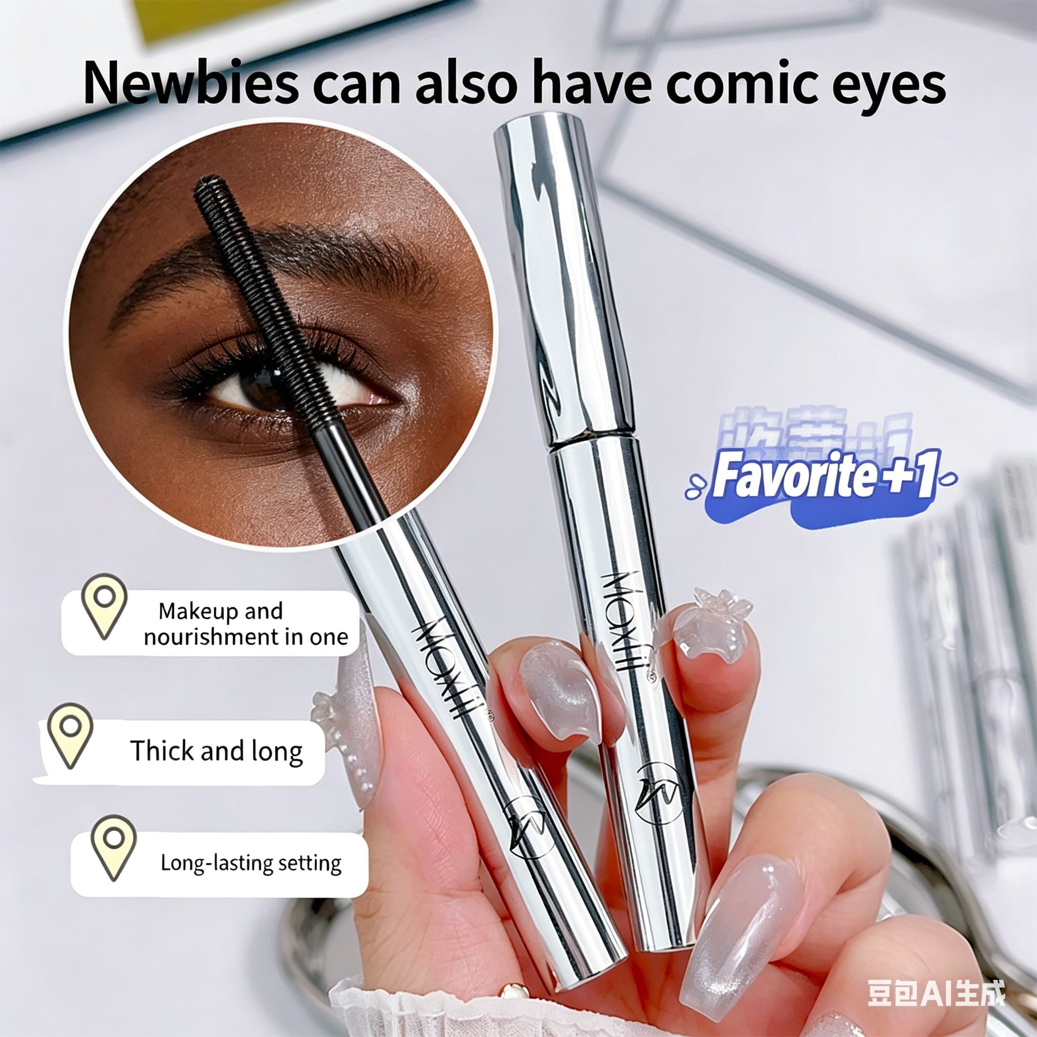 MeishiFei Steel Tube Mascara Lengthening Curling Waterproof Sweatproof Long Lasting Natural No Clumping