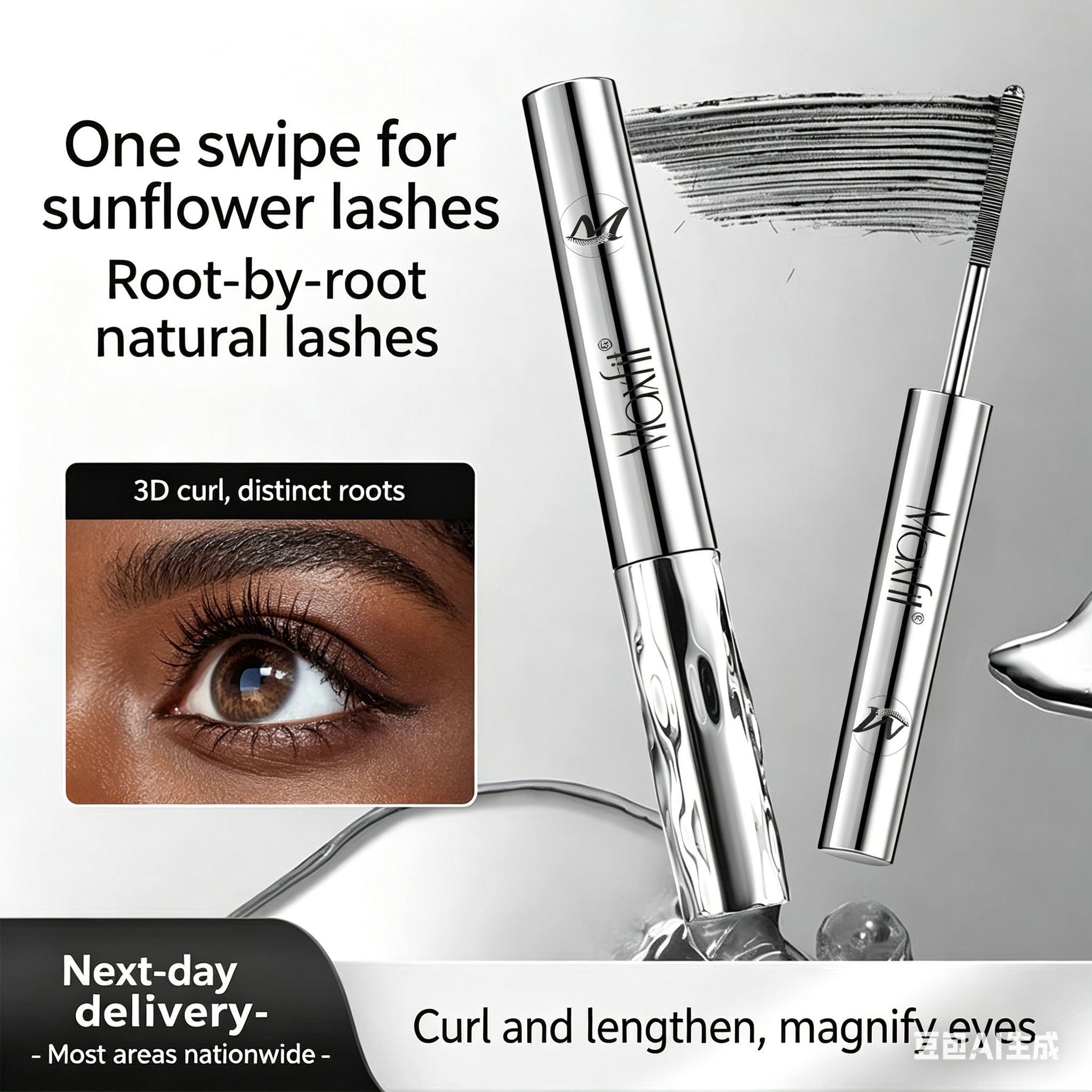 MeishiFei Steel Tube Mascara Lengthening Curling Waterproof Sweatproof Long Lasting Natural No Clumping