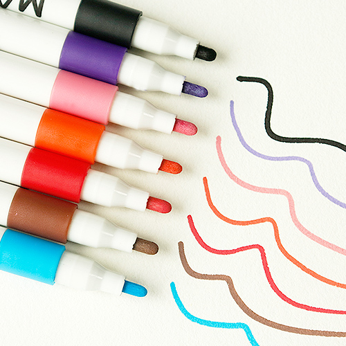 Kids Acrylic Paint Marker Pens Set, 12 Colors Waterproof Art Markers for Rock Stone Ceramic Glass Wood DIY Crafts Drawing