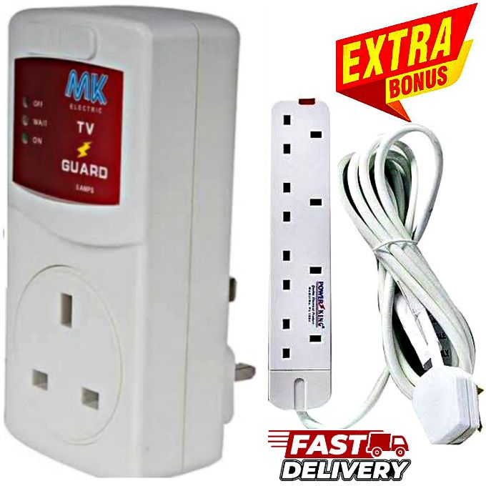 Television Accessories TVGuard // TV Guard Power Surge Protector For -Vitron TV 32"Inch Bluetooth Enabled Frameless Smart Android TV Inbuilt Decoder NetflixYoutube Appstore + GIFTS 4-Way // 4 Way Powe