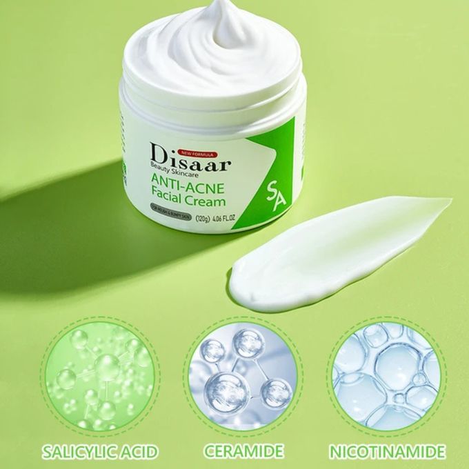 Disaar Anti Acne Facial Cream 120g Whitening Repair Moisturizing Face Cream Fade Acne Marks Oil Control Soothing Anti Inflammatory Hydrating Smooth Clear Skin Treatment For Women And Men