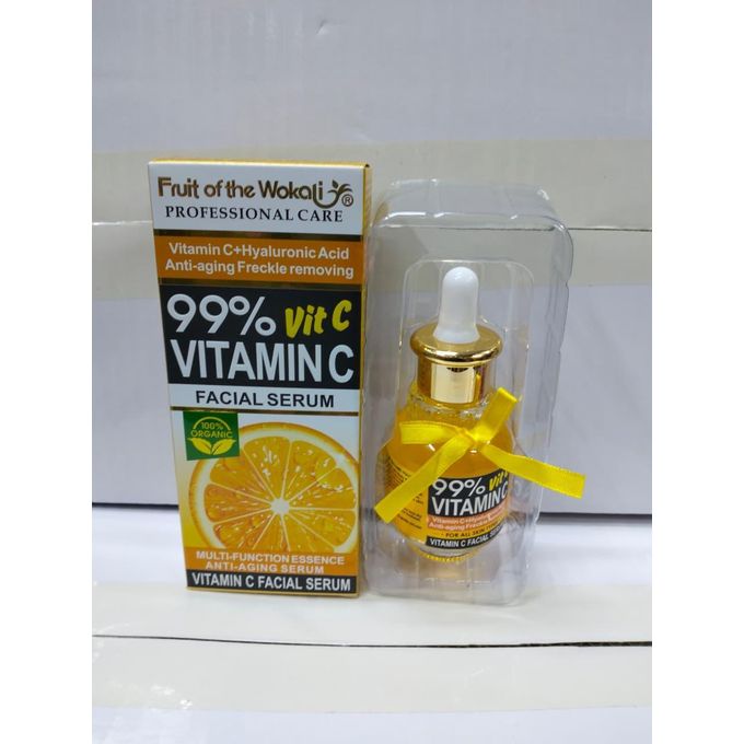 Vitamin C Facial Serum 99% Organic Multi Function Essence Anti Aging Brightening Dark Spots Removal Hydrating Repair Smooth Glow Skin Pore Minimizing Fast Absorbing Face Serum For Women And Men