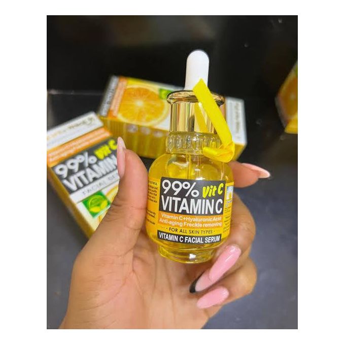Vitamin C Facial Serum 99% Organic Multi Function Essence Anti Aging Brightening Dark Spots Removal Hydrating Repair Smooth Glow Skin Pore Minimizing Fast Absorbing Face Serum For Women And Men