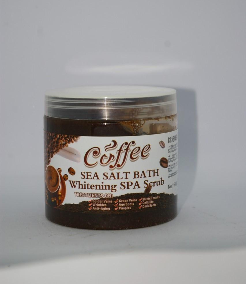 Dr Meinaier Coffee Sea Salt Bath Spa Scrub 680g Face & Body Exfoliating Scrub with Coffee, Shea Butter & Vitamin E for Dead Skin Removal, Smooth Soft Bright-Looking Skin