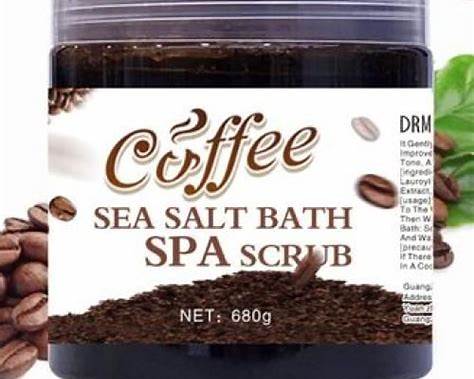 Dr Meinaier Coffee Sea Salt Bath Spa Scrub 680g Face & Body Exfoliating Scrub with Coffee, Shea Butter & Vitamin E for Dead Skin Removal, Smooth Soft Bright-Looking Skin