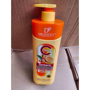 Dr Davey Turmeric Body Lotion 500ml – Moisturizing Body Lotion for Dry Skin, Uneven Looking Skin Tone, Soft Smooth Radiant Skin, Fast Absorbing Daily Body Care for Women and Men