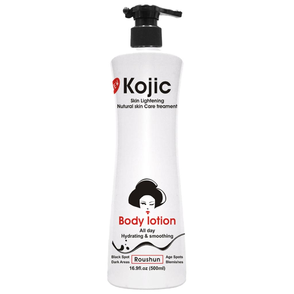 Roushun Kojic Acid Body Lotion 500ml – Moisturizing Body Lotion for Dry Skin, Uneven Looking Skin Tone, Dark Spot Care, Soft Smooth Radiant Skin, Daily Body Care for Women Men