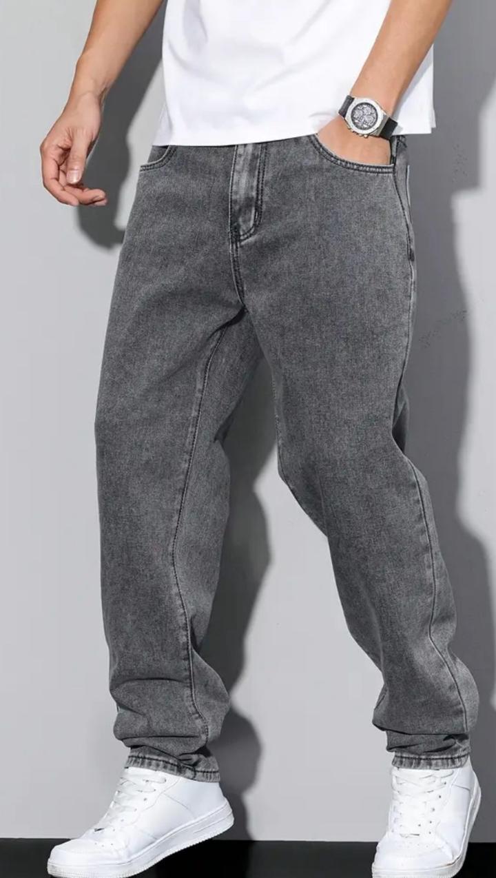 Grey Baggy Unit Denim Jeans