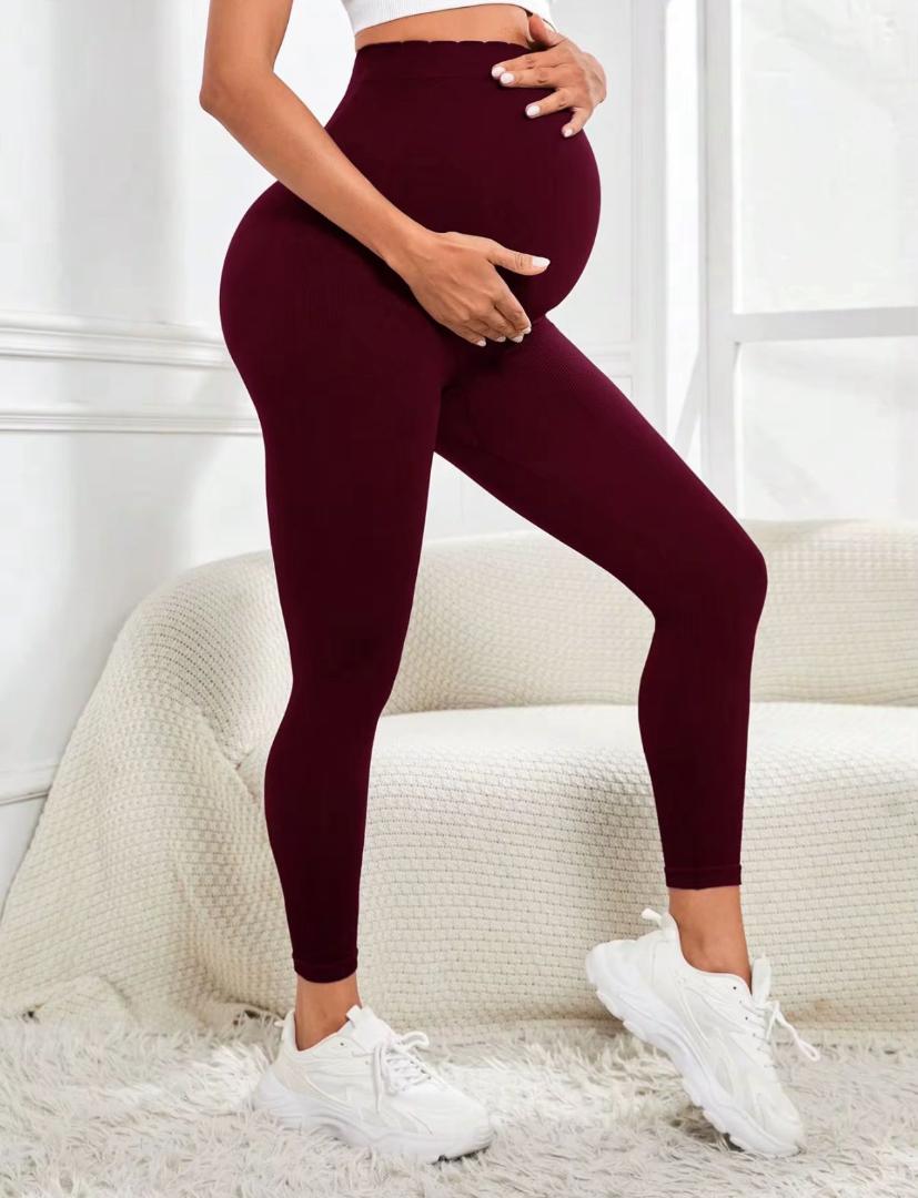 Maroon pregnant friendly ladies tights