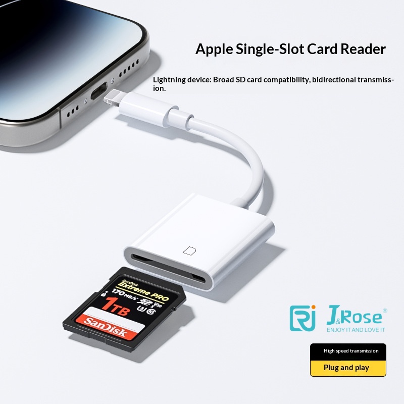 J&Rose TYPE-C to SD Card Reader for Phone Tablet Laptop, Type-C Memory Card Adapter, Support 170MB/s 1TB Extreme PRO SD Card, USB 3.0 High-Speed Plug and Play