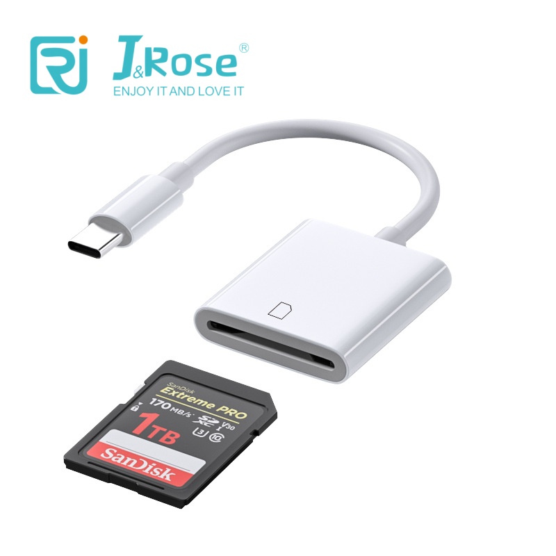 J&Rose TYPE-C to SD Card Reader for Phone Tablet Laptop, Type-C Memory Card Adapter, Support 170MB/s 1TB Extreme PRO SD Card, USB 3.0 High-Speed Plug and Play