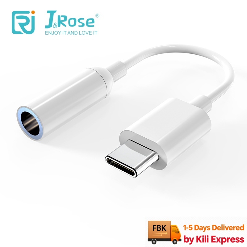 J&Rose New Upgrade TYPE-C to 3.5mm Adapter, Lossless Sound Quality, Type-C to Headphone Jack Converter, Easy Connection, Plug and Play for Smartphones, Tablets, Laptops