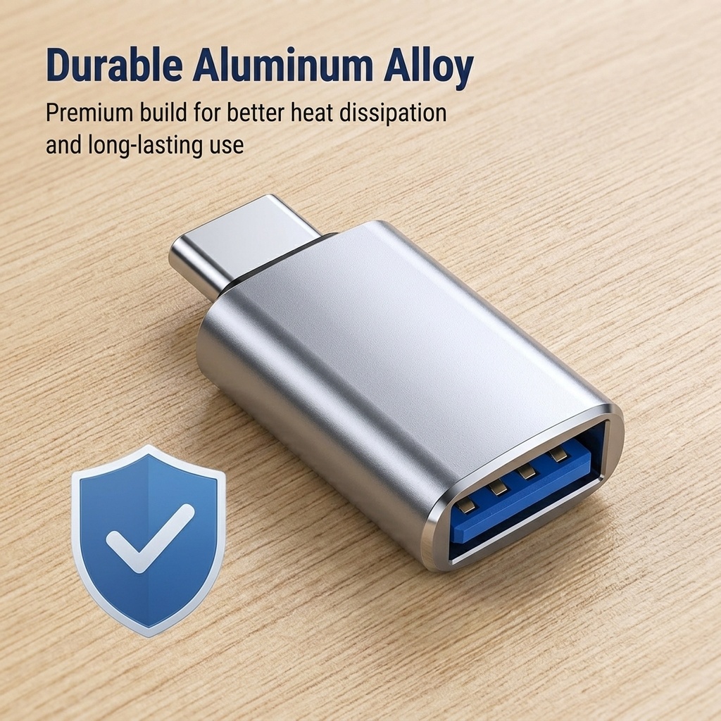 J&Rose TYPE-C OTG Adapter Type-C Male to USB3.0 Female 5Gbps High-Speed Data Transfer Support 5V/2A Charging Durable metal case connect USB flash drive Keyboard Mouse Hard Drive for Phone Tablet PC