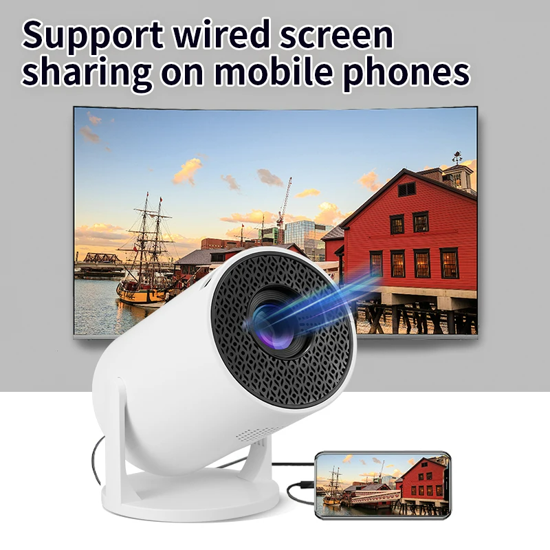 2026 New HY300 Projector with WiFi6 & BT5.0 Portable Beamer Android TV 1080P/4K Support Auto Keystone Smart Proyector HD Home Cinema Video Movies Video Game Projection