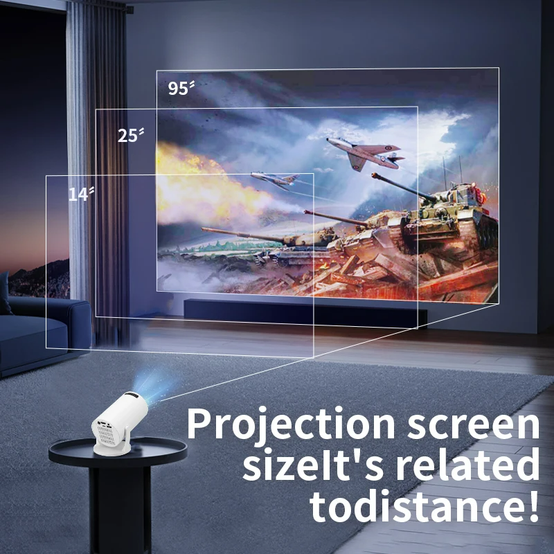 2026 New HY300 Projector with WiFi6 & BT5.0 Portable Beamer Android TV 1080P/4K Support Auto Keystone Smart Proyector HD Home Cinema Video Movies Video Game Projection