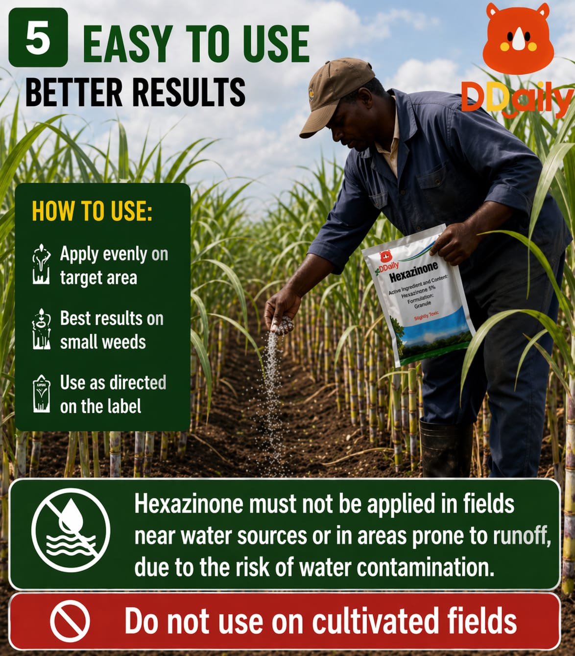 Powerful Weed Killer Fast Acting Hexazinone Herbicide Kills Weeds from Root Long Lasting