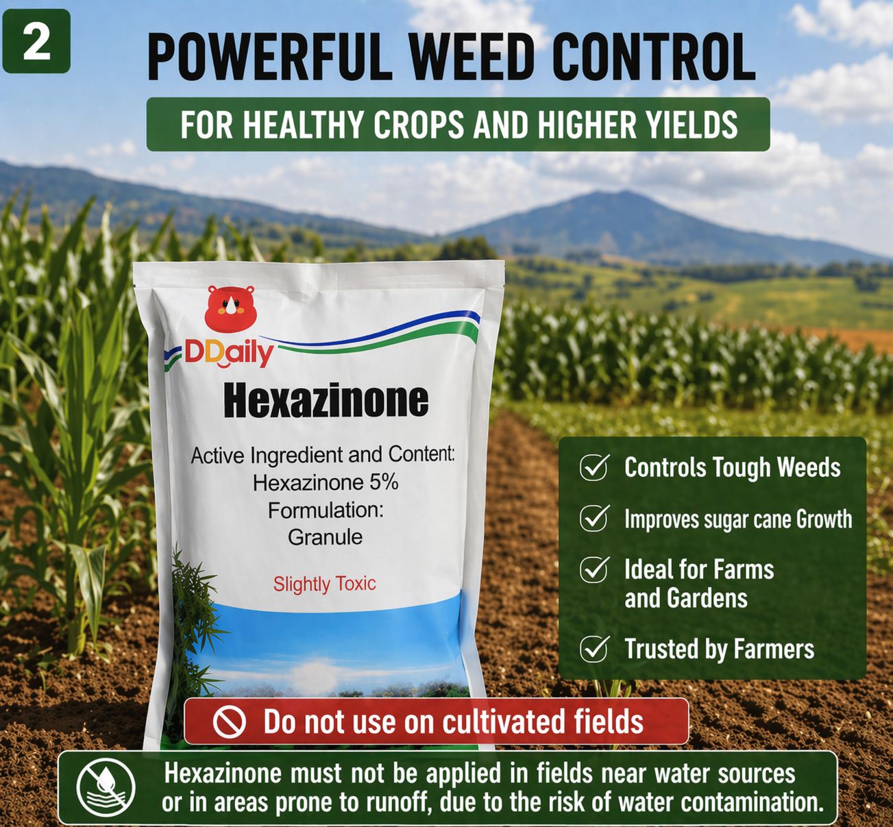 Powerful Weed Killer Fast Acting Hexazinone Herbicide Kills Weeds from Root Long Lasting