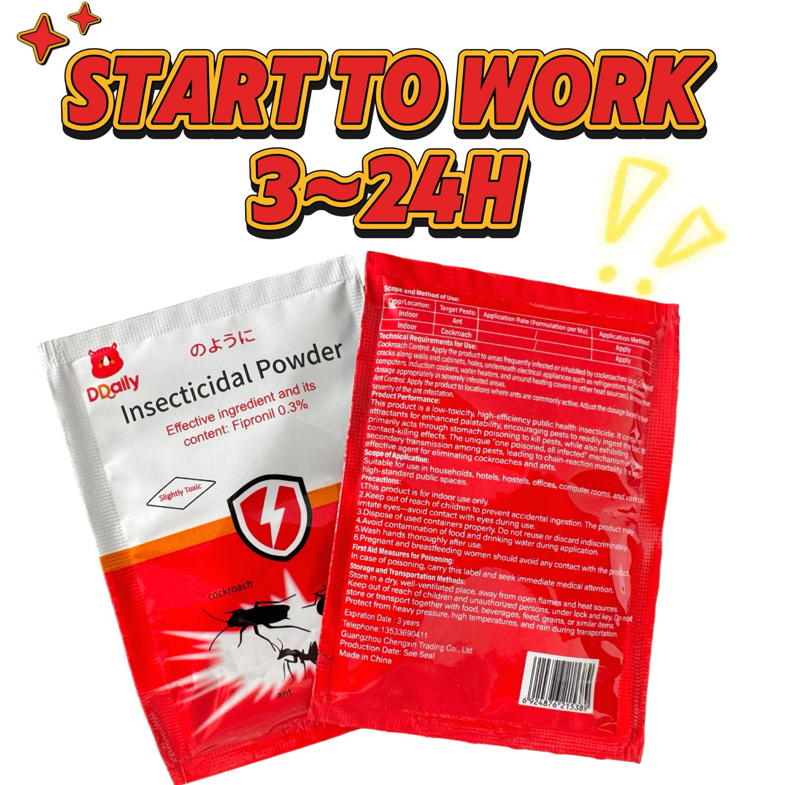 Powerful Insecticide Powder Cockroach Ant Bed Bug Killer Fast Acting Long Lasting Pest Control