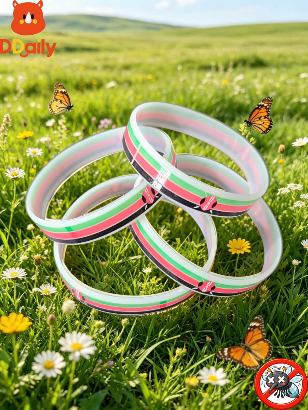 Mosquito Repellent Wristband -Mosquito Repellent Bracelet – Long Lasting DEET-Free Anti Mosquito Band for Outdoor Camping, Fishing, Hiking & Daily Use