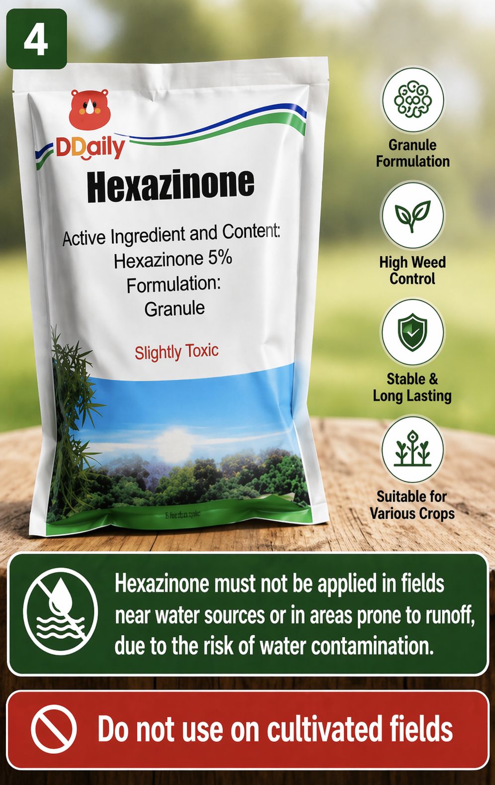 Powerful Weed Killer Fast Acting Hexazinone Herbicide Kills Weeds from Root Long Lasting