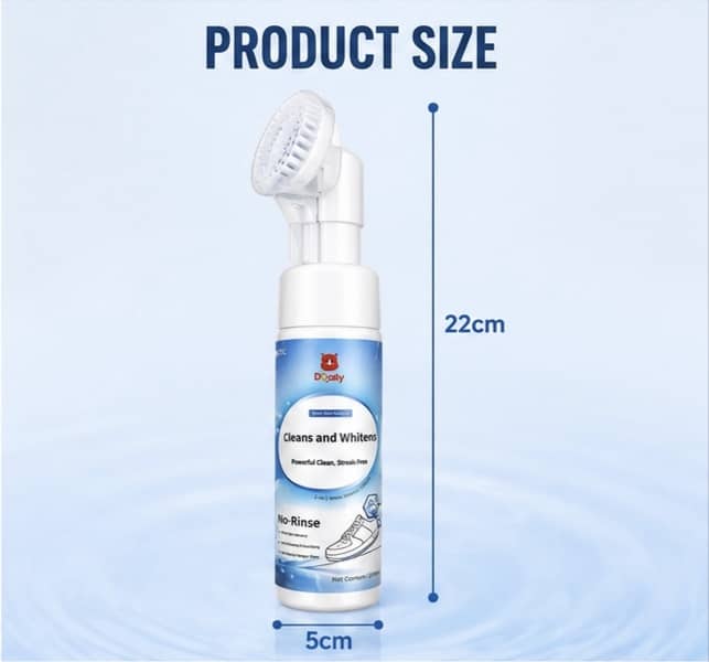 D-Daily No-Rinse Shoe Cleaner & Whitening Foam with Brush – Sneaker Cleaning Solution