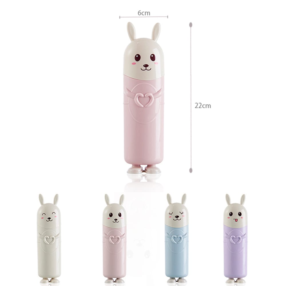Cartoon Rabbit Travel Toothbrush Holder – Cute Portable Toothbrush Storage Case for Home & Travel