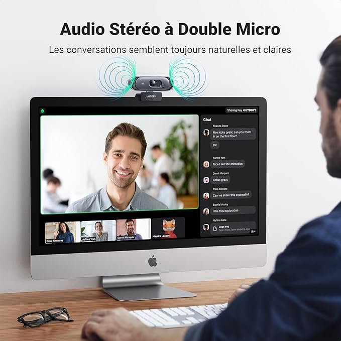 UGREEN CM778 USB 2K Webcam UG-35626 – 2K QHD 2560x1440, Built-in Microphone, Autofocus, USB 2.0 Plug & Play