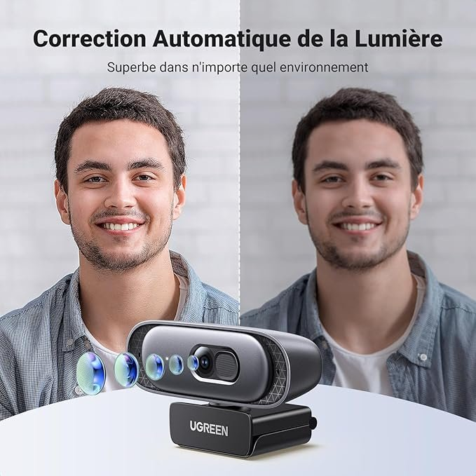 UGREEN CM778 USB 2K Webcam UG-35626 – 2K QHD 2560x1440, Built-in Microphone, Autofocus, USB 2.0 Plug & Play