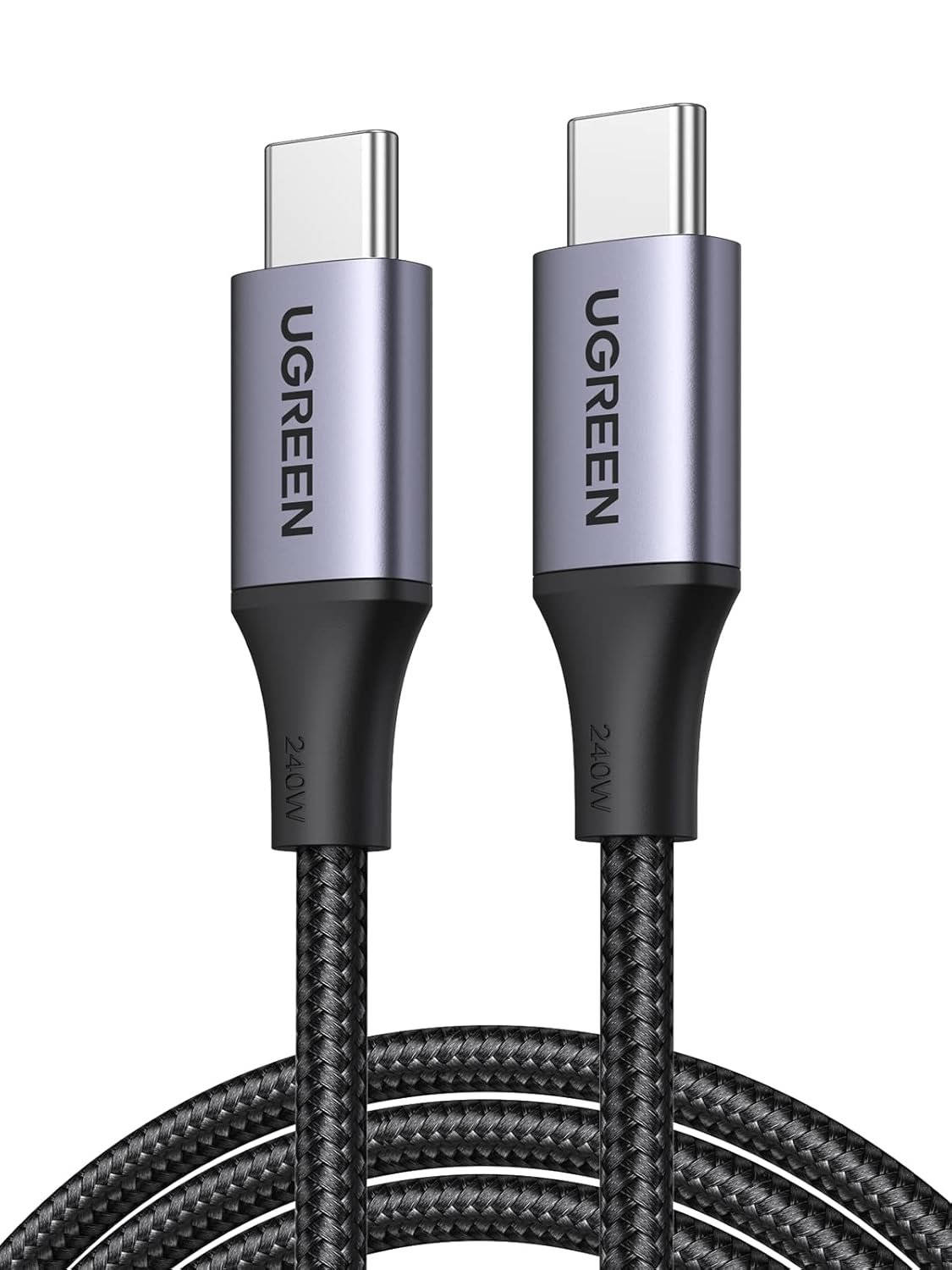 UGREEN US535 240W USB-C to USB-C, 480MBs,  PD Fast Charging Cable 5A Max Space Gray 1m