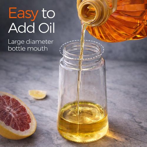 PRICE DROP! 470ml Glass Olive Oil Sprayer & Dispenser 2 in 1 – Food Grade BPA Free Oil Spray Bottle with Portion Control for Cooking, Salad, Frying & BBQ.Featuring a dual-function spray & pour design.