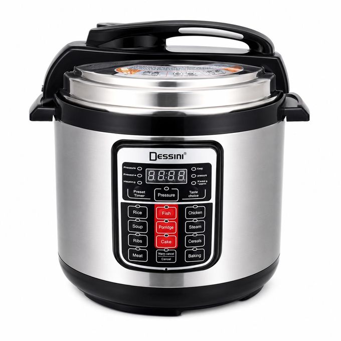 Dessini DS-379 6L Electric Pressure Cooker – 10-in-1 Multi-Function,Durable Non-Stick Stainless Steel Inner Pot with User-Friendly Digital Controls and Cool-Touch Handles & Overheat Protection