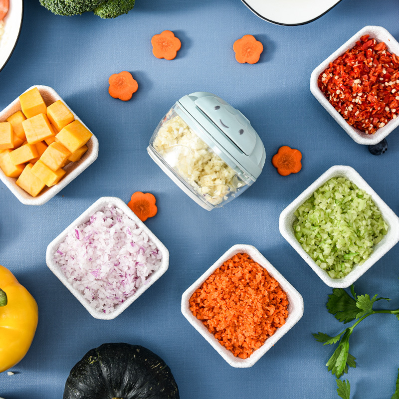 Kitchen vegetable blender, kitchen mini garlic slicer, shredder, mini meat grinder for baby food