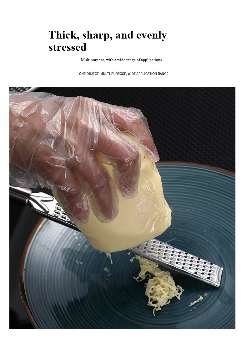 Stainless steel long-handled cheese grater, household cheese grater, potato grater, lemon peel and zester, kitchen gadgets