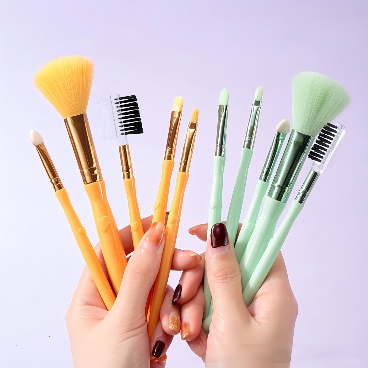 5 PCS professional makeup brush set eye shadow brush powder brush eye shadow stick eyebrow comb lip brush portable makeup brush
